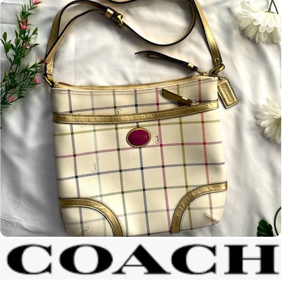 Coach Handbags - NWOT: COACH WHITE FILE BAG WITH GOLD ACCENTS • CROSSBODY BAG • BRAND NEW